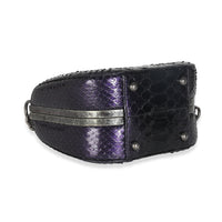 Paris Edinburgh Navy Iridescent Python Boy Box Clutch