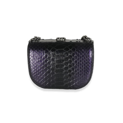 Paris Edinburgh Navy Iridescent Python Boy Box Clutch