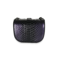 Paris Edinburgh Navy Iridescent Python Boy Box Clutch