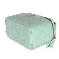 Green Quilted Lambskin Pick Me Up Vanity Case