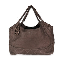 Brown Distressed Caviar Coco Cabas XL Tote