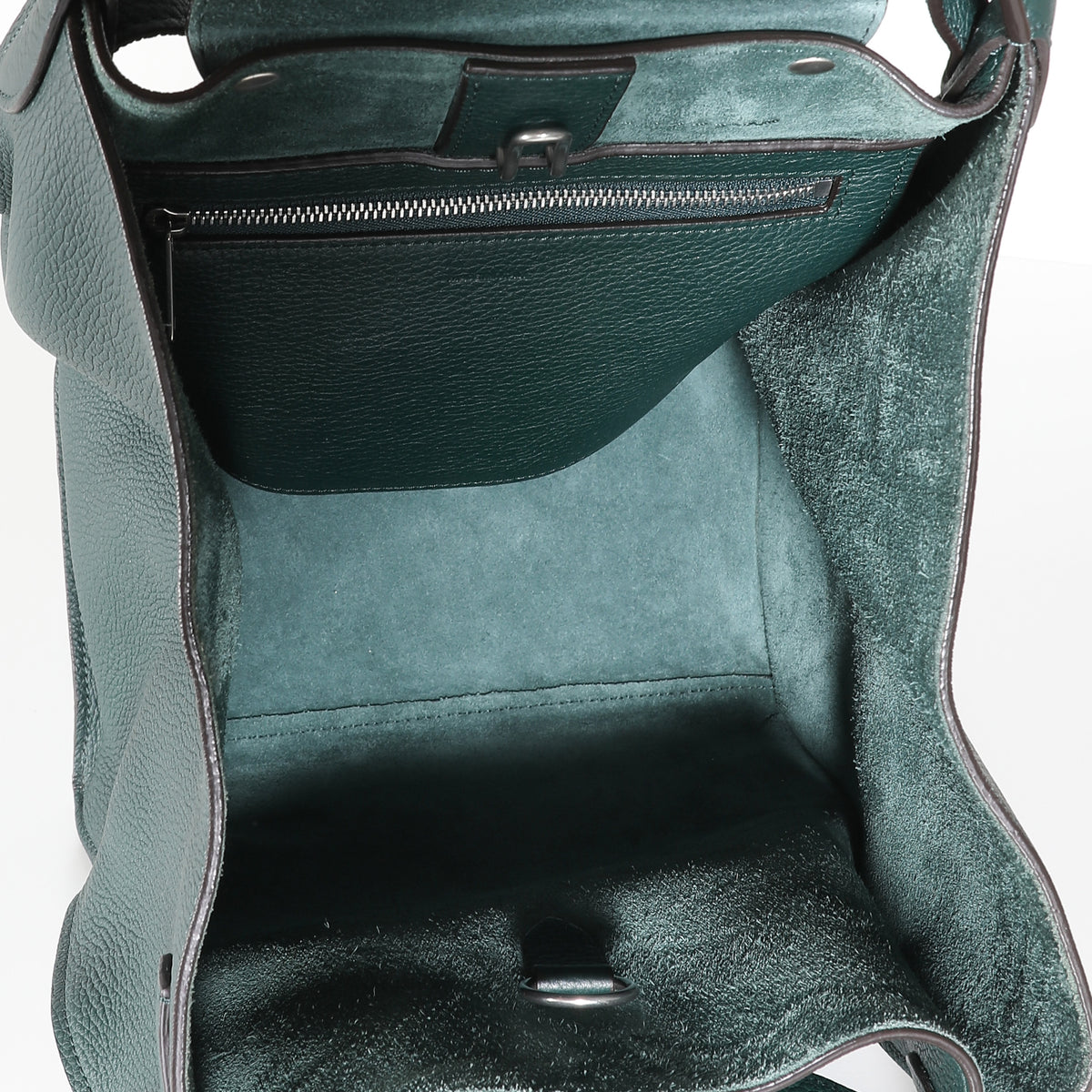 Green Supple Grained Calfskin Small Big Bag