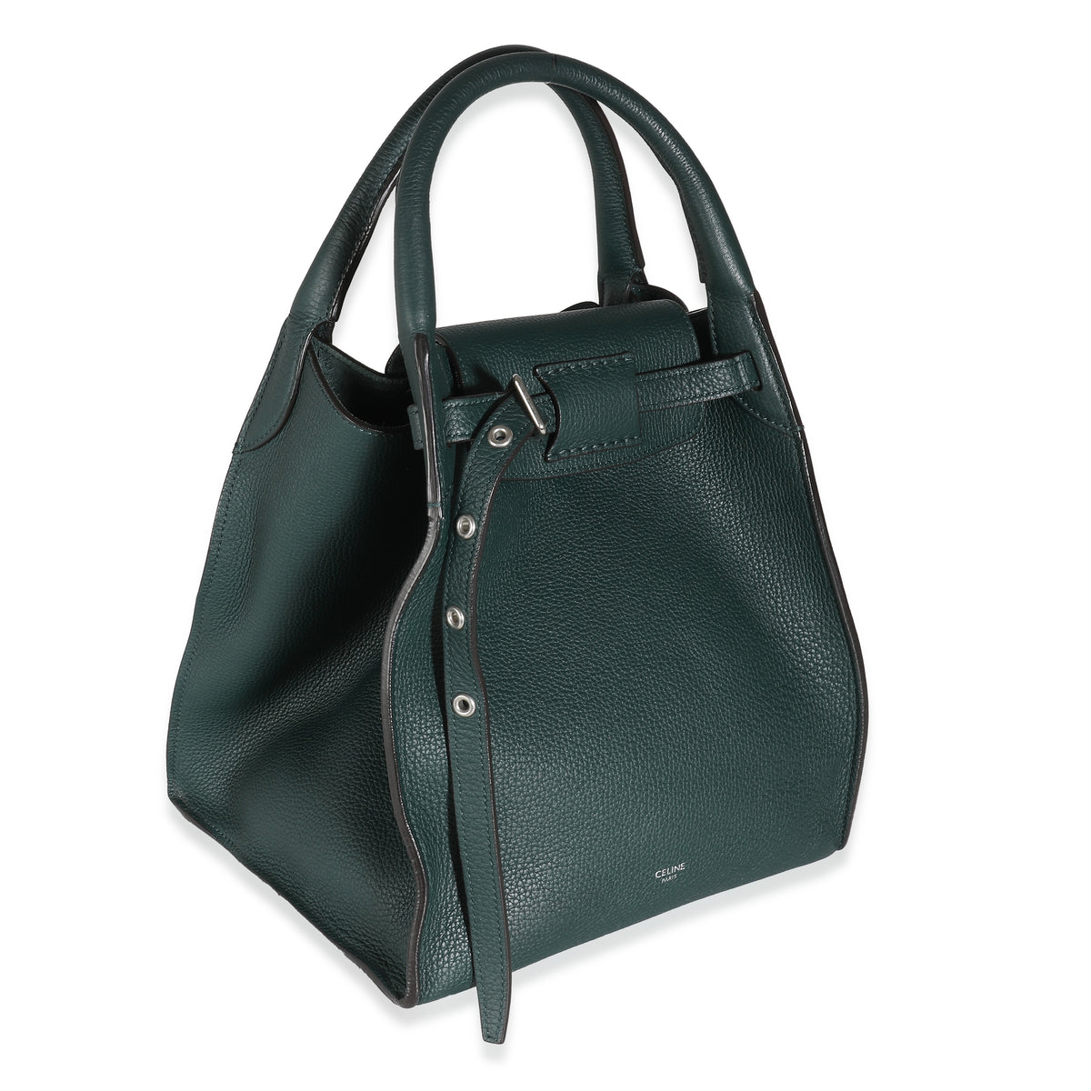 Green Supple Grained Calfskin Small Big Bag