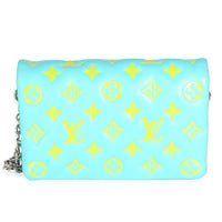 Menthe Jaune Monogram Embossed Lambskin Pochette Coussin