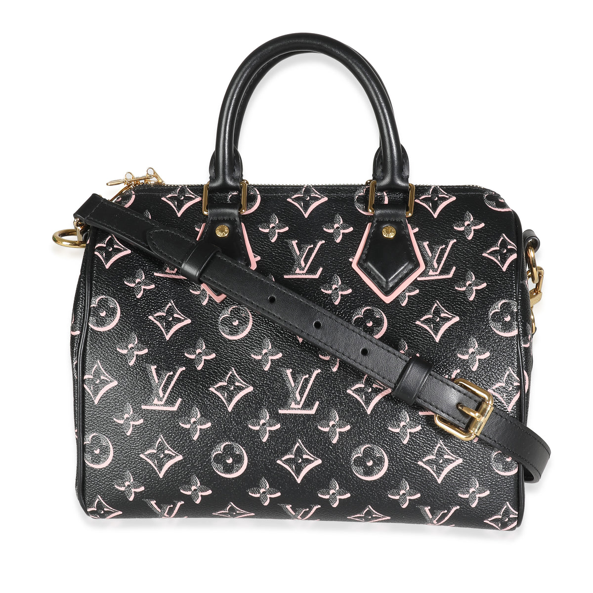 Black Pink Monogram Canvas Fall For You Speedy Bandouliere 25