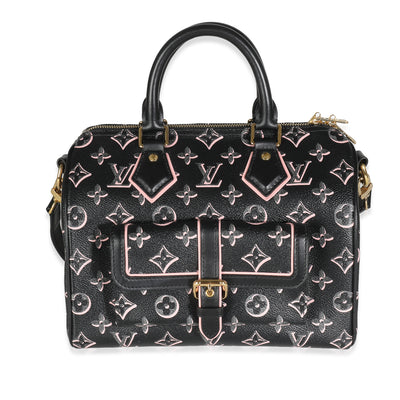 Black Pink Monogram Canvas Fall For You Speedy Bandouliere 25