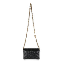 Black Monogram Embossed Puffy Lambskin Pochette Coussin