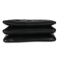 Black Monogram Embossed Puffy Lambskin Pochette Coussin