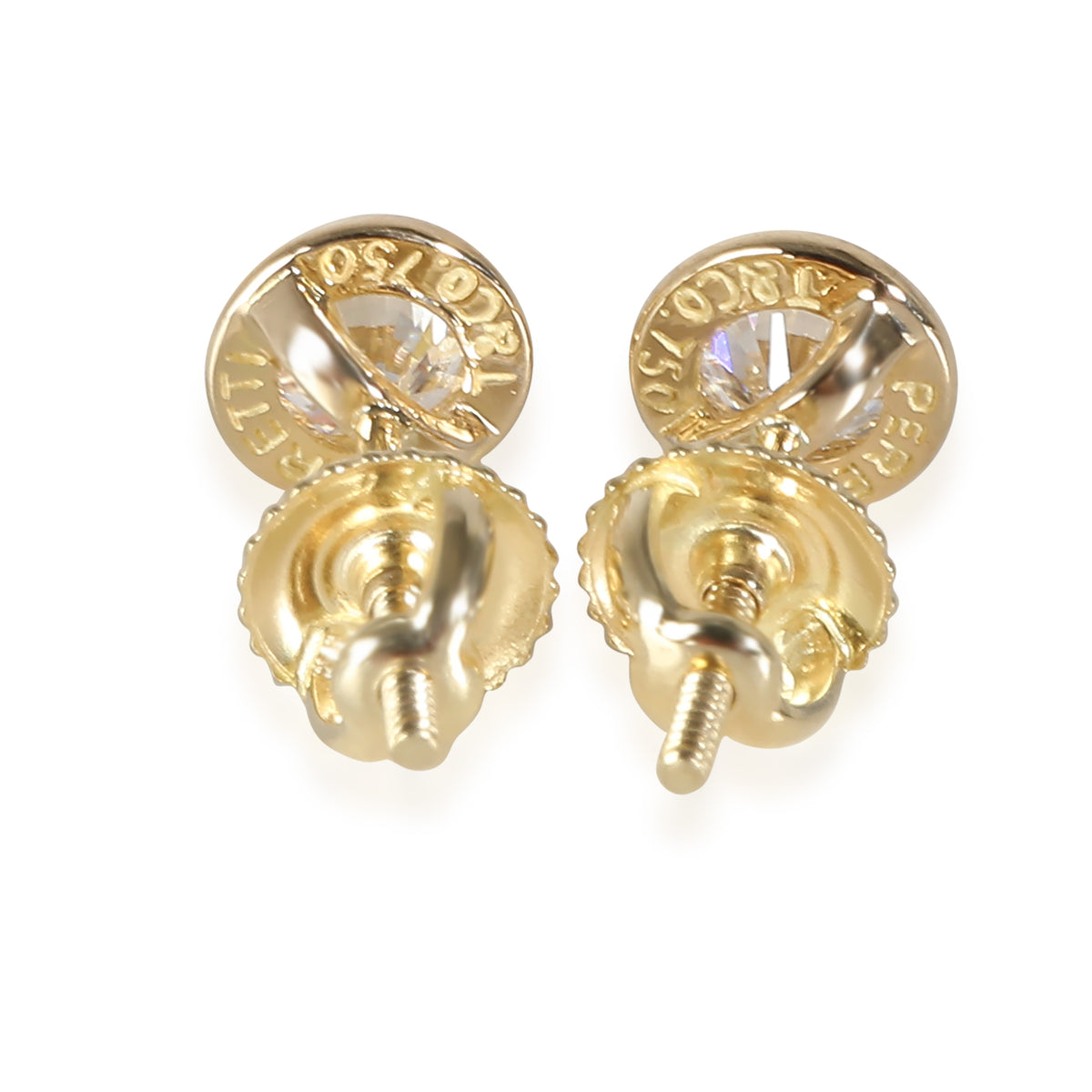 Elsa Peretti Diamond Stud Earrings in 18k Yellow Gold 0.70 CTW