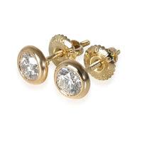 Elsa Peretti Diamond Stud Earrings in 18k Yellow Gold 0.70 CTW