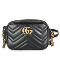 Black Matelasse Mini GG Marmont Shoulder Bag