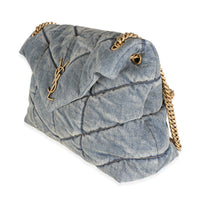Blue Denim Medium Puffer Bag