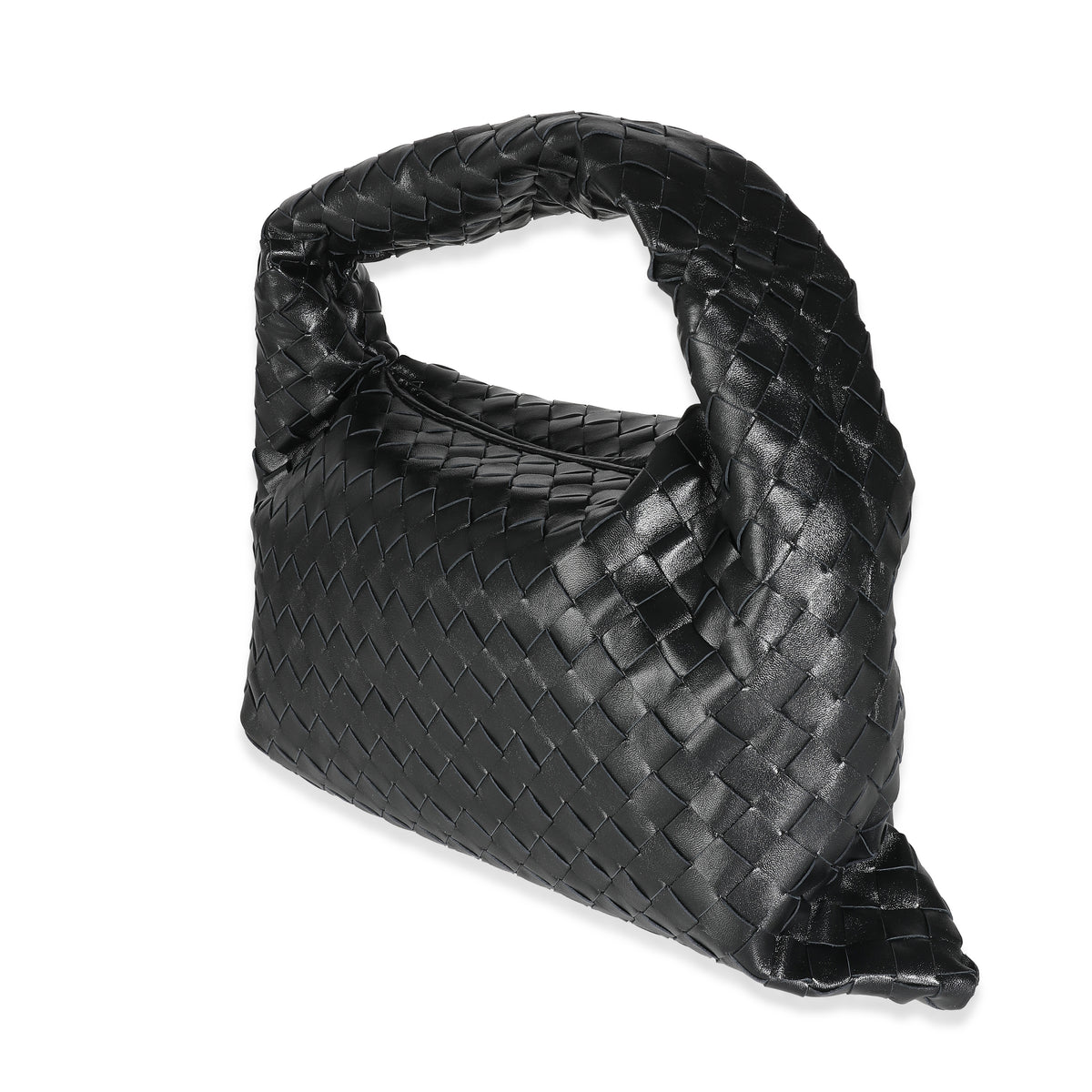 Black Intrecciato Small Hop Hobo