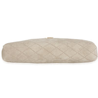 Matt Gold Quilted Suede Gaby Zipped Pouch