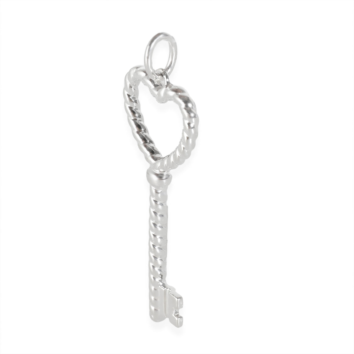 Key Collection Twist Heart Key Pendant in Sterling Silver