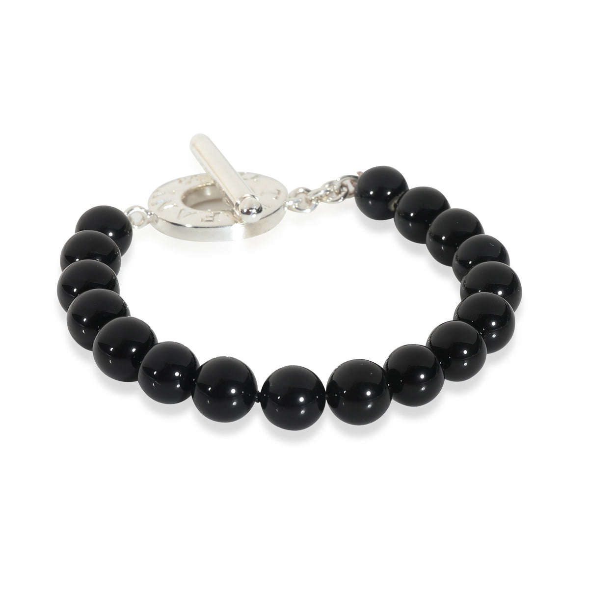 Onyx Bead Bracelet in  Sterling Silver