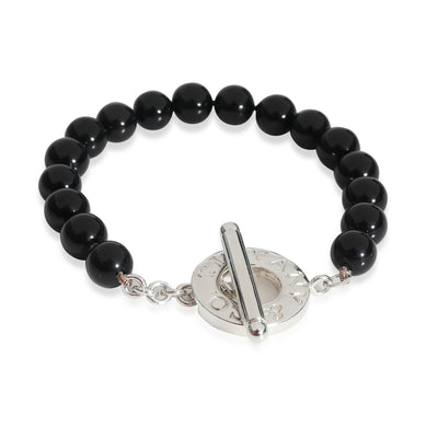 Onyx Bead Bracelet in  Sterling Silver