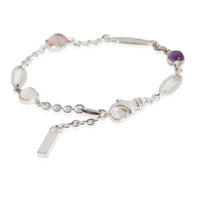 Link Bracelet With Cabochon Stones in Sterling Silver