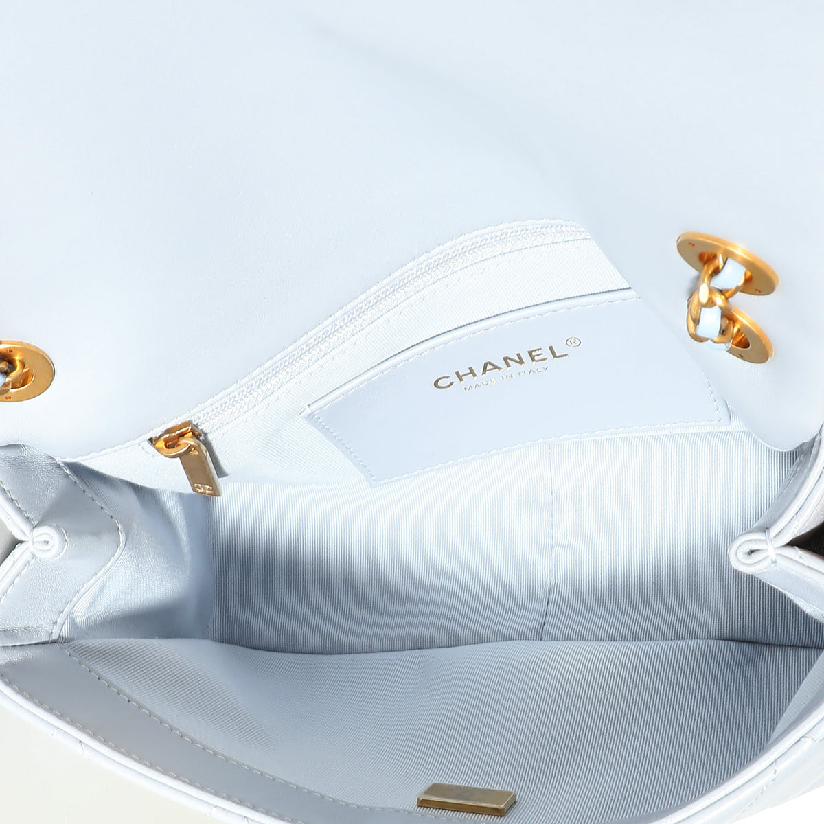 Lilac Quilted Lambskin Woven CC Full Flap Bag