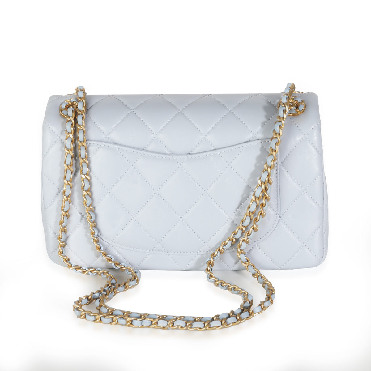 Lilac Quilted Lambskin Woven CC Full Flap Bag