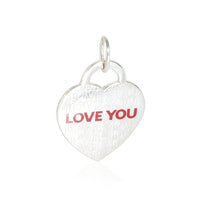 Love You Heart Pendant in  Sterling Silver