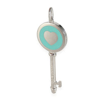 Key Collection Blue Enamel Heart Pendant in  Sterling Silver