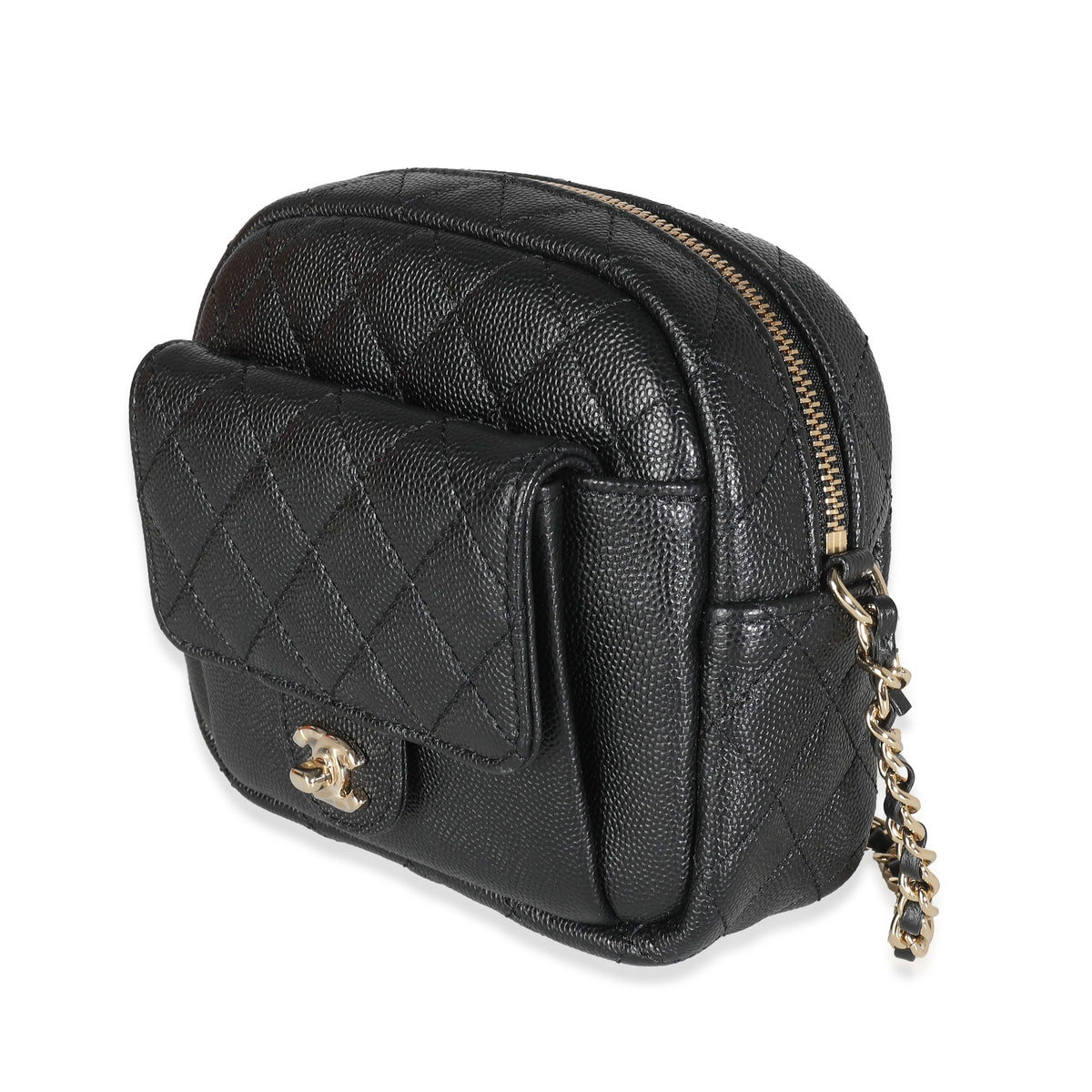 Black Quilted Caviar Day Camera Case