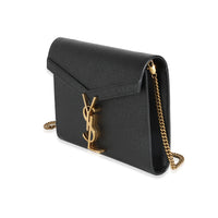 Black Grain De Poudre Monogram Cassandra Wallet On Chain