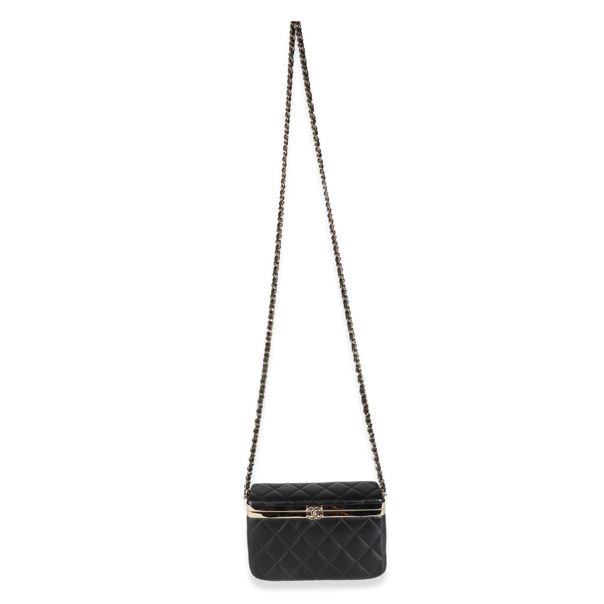 23S Black Quilted Lambskin Vanity Case With Chain