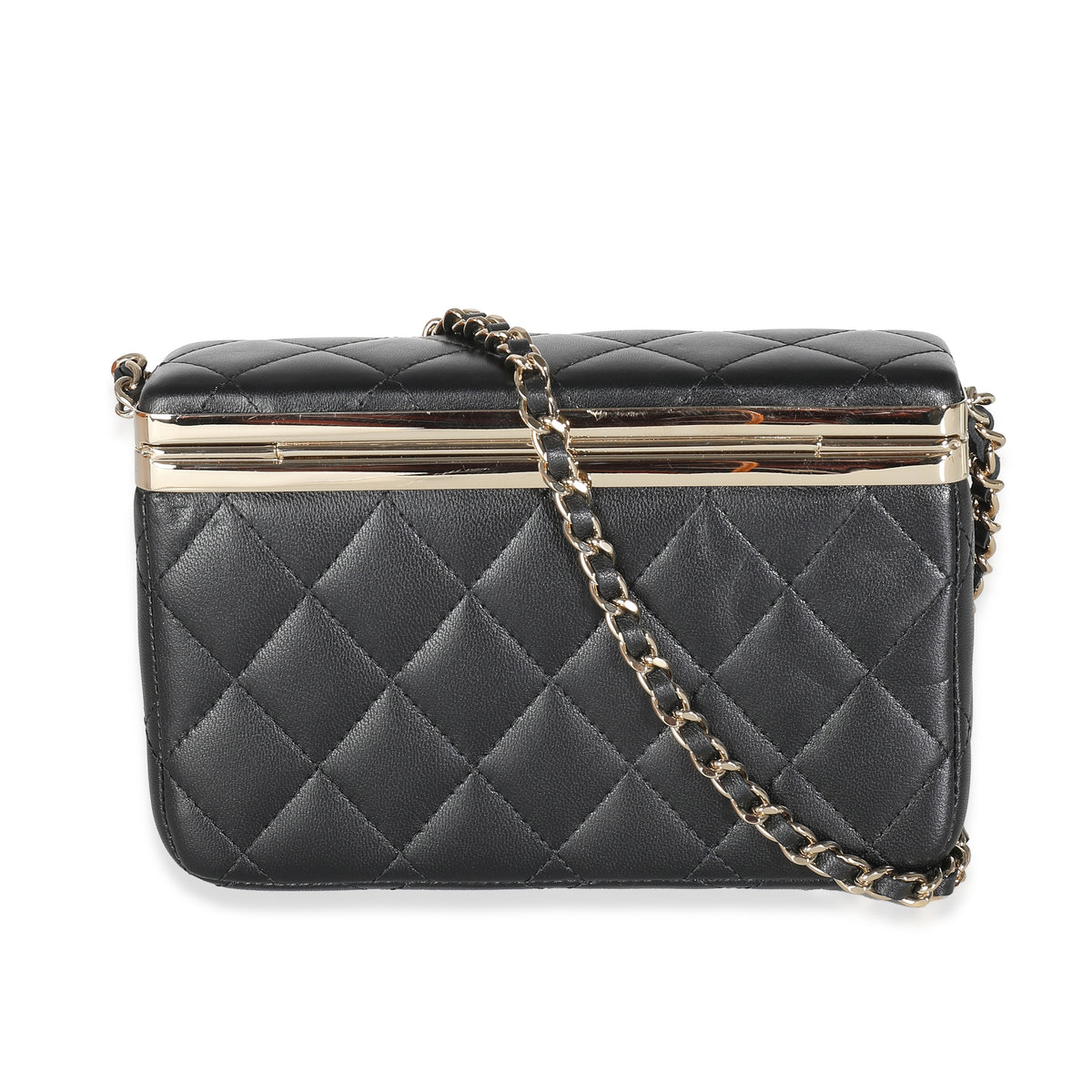 23S Black Quilted Lambskin Vanity Case With Chain