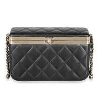 23S Black Quilted Lambskin Vanity Case With Chain