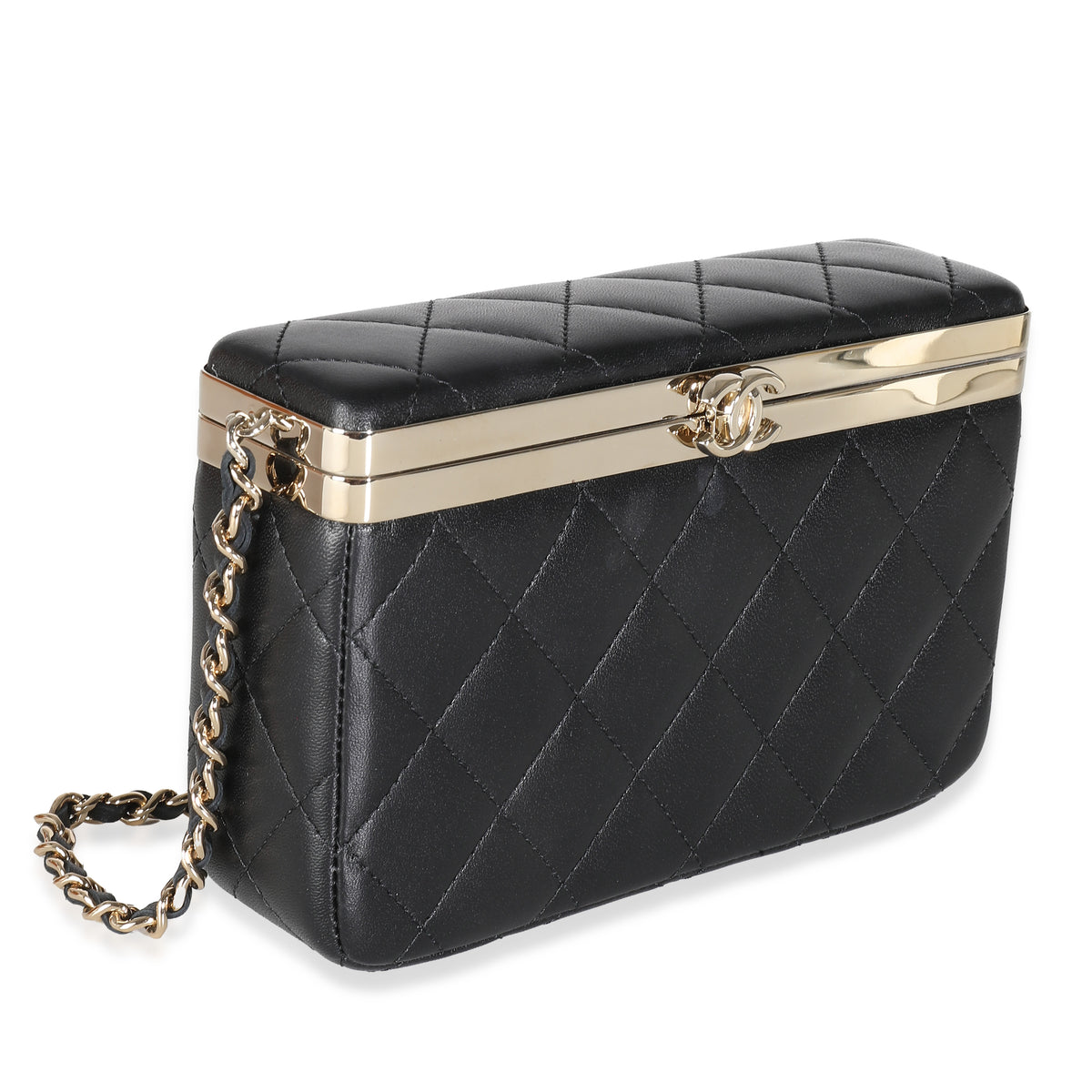 23S Black Quilted Lambskin Vanity Case With Chain