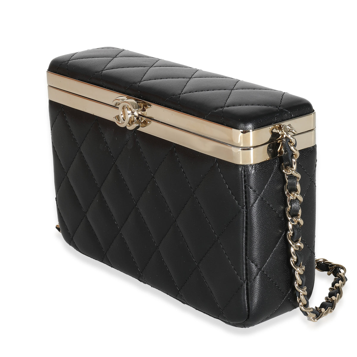 23S Black Quilted Lambskin Vanity Case With Chain