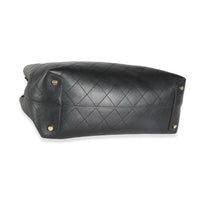 Black Quilted Calfskin Large Serial Shopper Tote