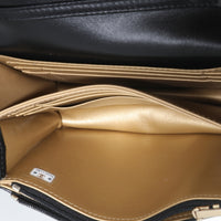 Black Quilted Calfskin Strass Mini Flap Bag