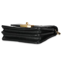 Black Quilted Calfskin Strass Mini Flap Bag
