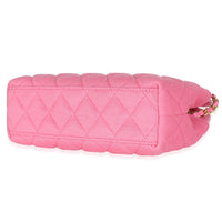 Pink Quilted Jersey Nano Kelly Shopper