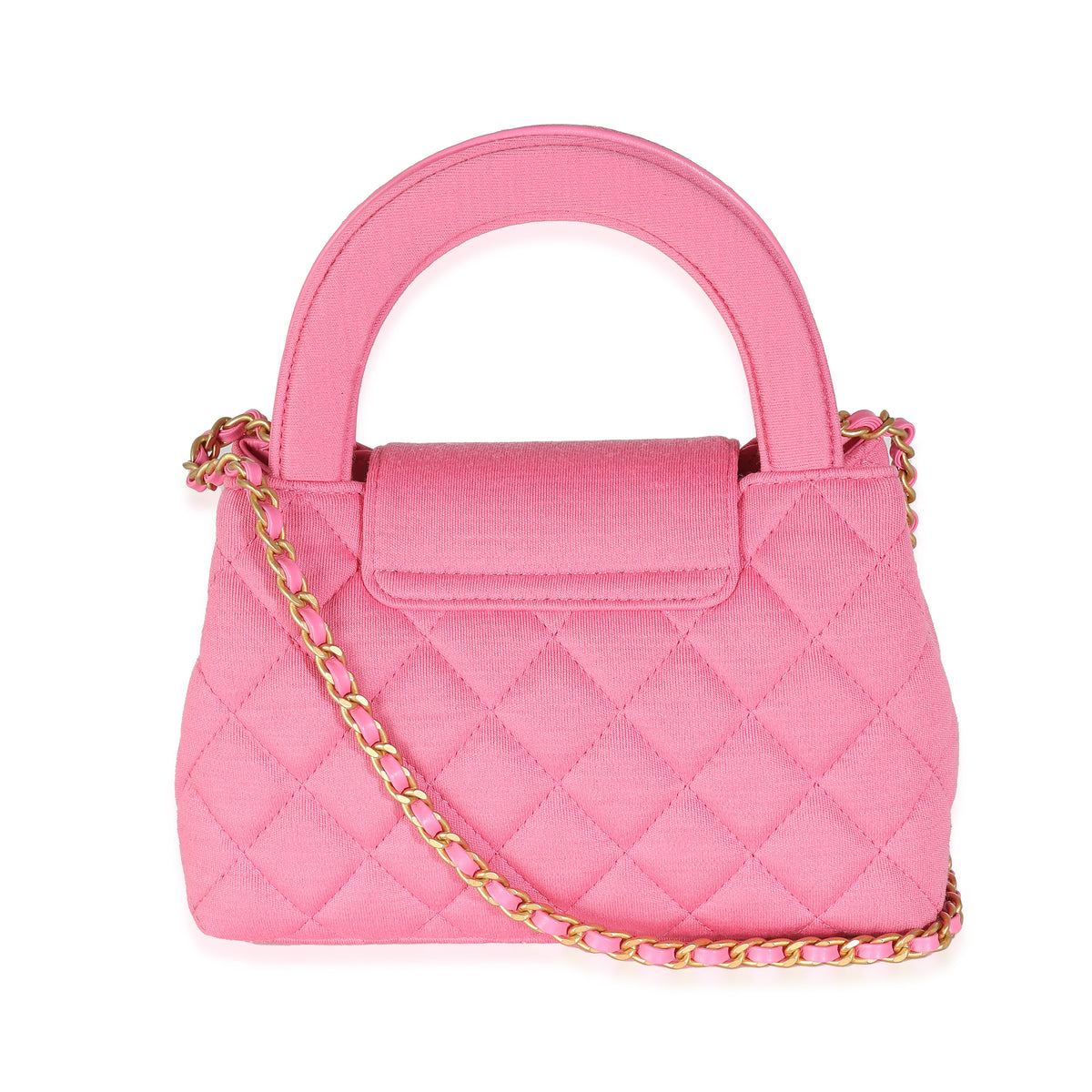 Pink Quilted Jersey Nano Kelly Shopper