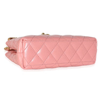 Pink Shiny Aged Calfskin Quilted Nano Kelly Shopper