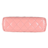 Pink Shiny Aged Calfskin Quilted Nano Kelly Shopper