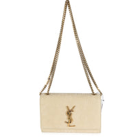 Nougat Beige Croc Embossed Suede Small Kate Chain Bag