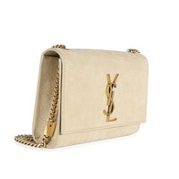 Nougat Beige Croc Embossed Suede Small Kate Chain Bag