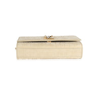 Nougat Beige Croc Embossed Suede Small Kate Chain Bag