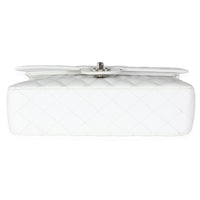 White Quilted  Medium Classic Double Flap Bag