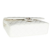 White Quilted Caviar Medium Classic Double Flap Bag