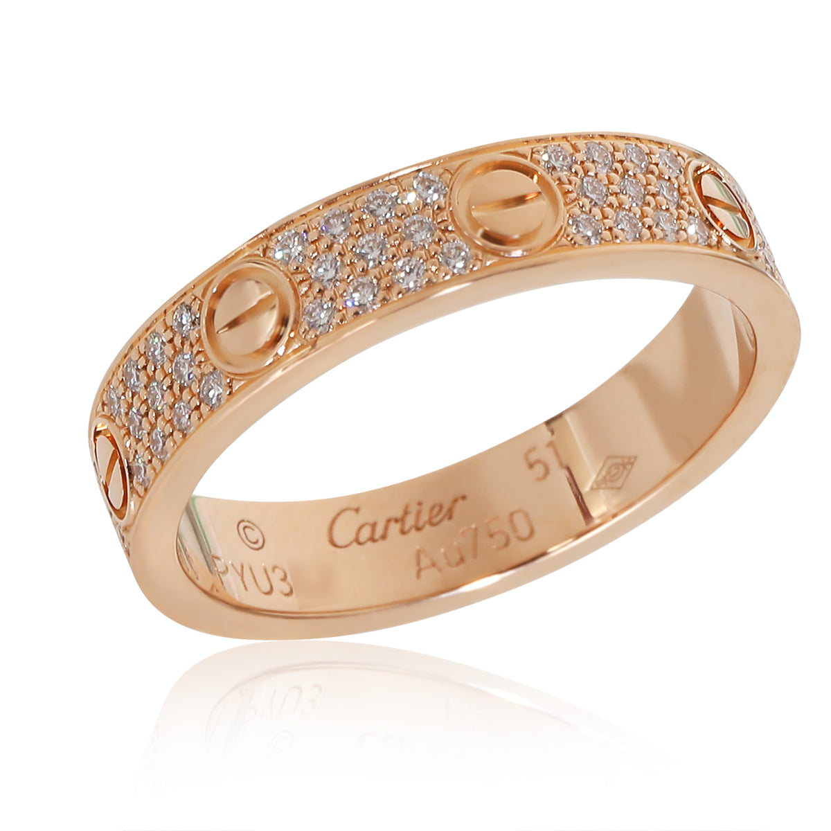 Love Wedding Band, Diamond Paved (Rose Gold)