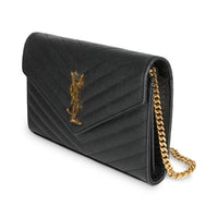 Black Grain De Poudre Cassandre Chain Wallet