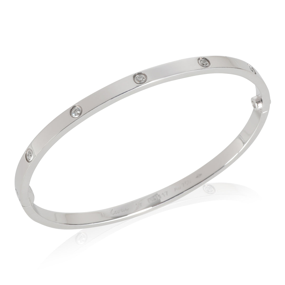 Love Bracelet, Small Model, 10 Diamonds (White Gold)