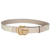 Beige White GG Supreme Marmont Thin Belt 90/36