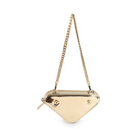 Gold Satin Crystal Embellished Mini Triangular Pouch